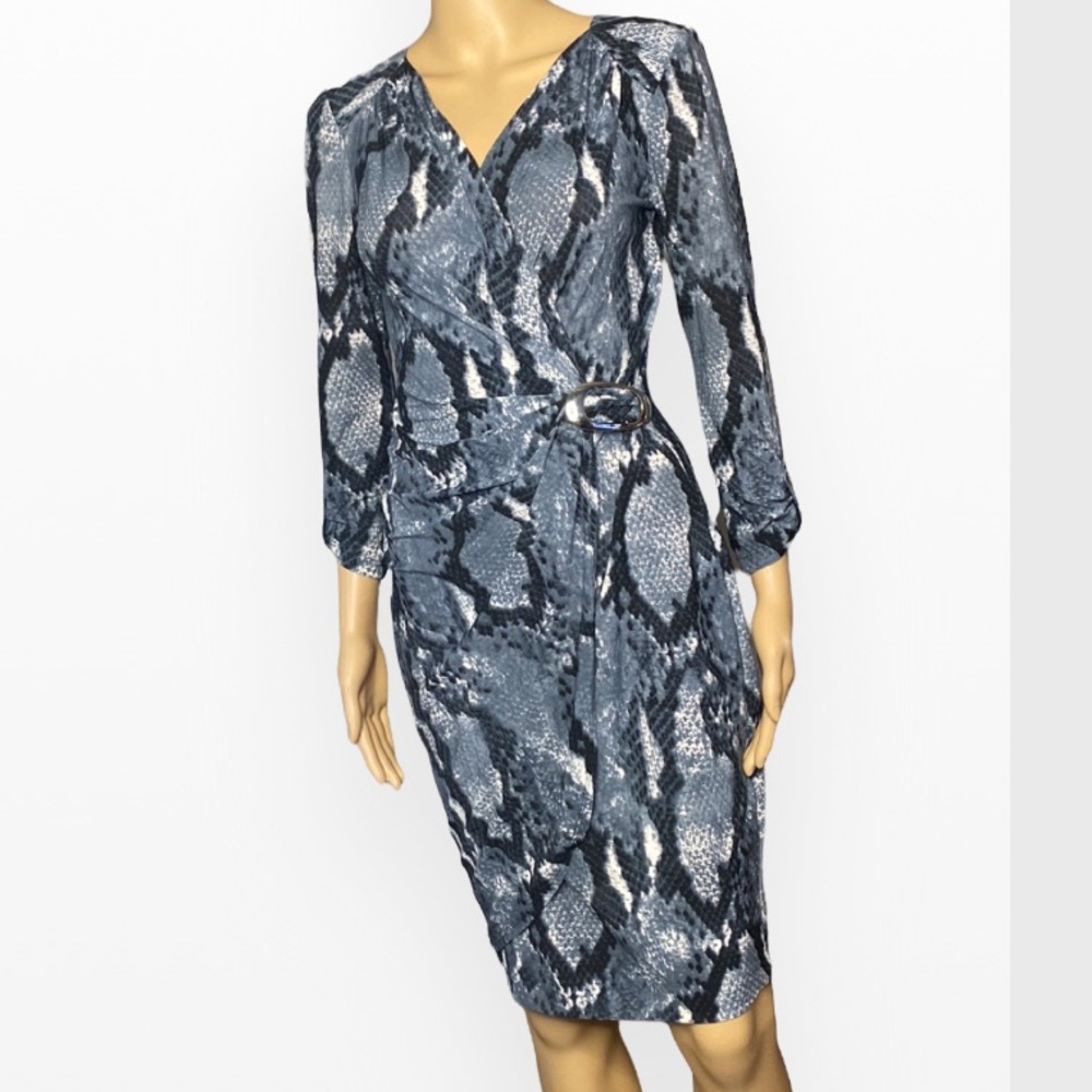 Cache Faux Wrap Snake Print Silver Buckle S - image 2